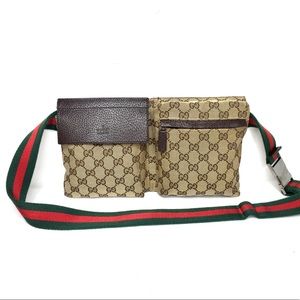 Authentic Gucci waist bag fanny pack bum bag brown monogram canvas